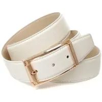 Anthoni Crown Ledergürtel , Damen, Gr. 85, weiß, Leder, unifarben, Gürtel Ledergürtel, im klassischen Design, schlichte elegante Gürtelschließe
