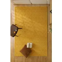 Wecon Home Teppich "Castello TWO", gelb, B:160cm H:7mm L:230cm, Schurwolle, Teppiche, Teppich, Schurwolle, Kurzflor mit Hoch-Tief-Effekt, Wohnzimmer, Rautenmuster
