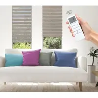 Good life Elektrisches Rollo "Wood - SMART HOME" Gr. 2, braun (mokka, weiß, weiß), B:120cm H:150cm, Kunststoff, Metall, Polyester, Rollos, Elektrisches Rollo, mit Fernbedienung