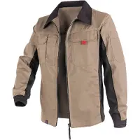 Kübler Arbeitsjacke KÜBLER "Bekleidung", Herren, Gr. 56, beige (beige, schwarz), Obermaterial: 65% Polyester PES. 35% Baumwolle CO., Jacken Arbeitsjacke
