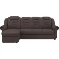 Home affaire Ecksofa "Boston L-Form", schwarz (charcoal), B:262cm H:102cm T:165cm, 100% Polyester, Sofas, Ecksofa, mit hoher Rückenlehne, wahlweise mit Bettfunktion