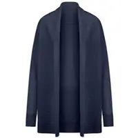 Peter Hahn Long-Strickjacke aus Schurwolle und Kaschmir blau, 36