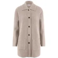 Peter Hahn Long-Strickjacke aus Schurwolle und Kaschmir beige, 42