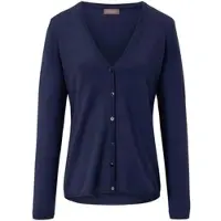Peter Hahn Strickjacke aus Schurwolle und Kaschmir V-Auss blau, 36
