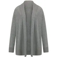 Peter Hahn Long-Strickjacke aus Schurwolle und Kaschmir grau, 50