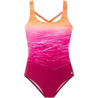 LASCANA Badeanzug , Damen, Gr. 54, Cup B, pink (orange, berry), Elasthan, Polyamid, Farbverlauf, Badeanzüge Badeanzug, mit Batikprint und Shaping-Effekt