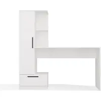 Cosmo Schreibtisch + Bücherregal Set WHITE