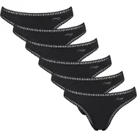 Sloggi String "String GO Crush String C6P 6er Pack", Damen, Gr. XS, schwarz, Obermaterial: 95% Baumwolle CO. 5% Elasthan EL., Unterhosen String