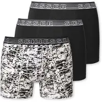Schiesser Boxershorts "Boxershort 3er Pack", Jungen, Gr. 164, schwarz (schwarz, weiß), Obermaterial: 95% Baumwolle CO. 5% Elasthan EL., Unterhosen Boxershorts