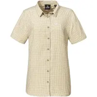 Schöffel Outdoorbluse SCHÖFFEL "CIRC Blouse Style Dalfoss WMN", Damen, Gr. 36, 9040, natur, Oberstoff: 100% Polyester, Basic, V-Ausschnitt, Blusen Outdoorbluse
