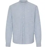 Blend Langarmhemd "Langarmhemd BHDaris", Herren, Gr. XL, N-Gr, blau (faded denim), Obermaterial: 100% Baumwolle CO., Hemden Langarmhemd