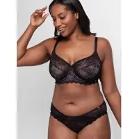 Dorina Fullcup-BH "Hasina", Damen, Gr. 105, Cup H, schwarz, Spitze, Obermaterial: 65% Polyamid, 23% Polyester, 12% Elasthan, unifarben, BHs Fullcup-BH, leicht gepolsterte Cups, Spitze