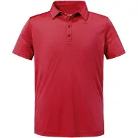 Schöffel Poloshirt SCHÖFFEL "CIRC Polo Shirt Tauron M", Herren, Gr. 46, rot (2605, rot), Oberstoff: 100% Polyester, V-Ausschnitt, Shirts Poloshirt