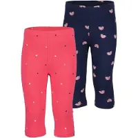 Blue Seven Caprileggings , Mädchen, Gr. 116, N-Gr, bunt (pink, ultramarin), Jersey, Obermaterial: 95% Baumwolle, 5% Elasthan, bedruckt, slim fit kniebedeckend, Hosen Caprileggings