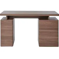 Jahnke Schreibtisch "CU-LIBRE 140", braun (walnuss, walnuss, walnuss), B:135cm H:76cm T:55cm, Tische, Schreibtisch, platzsparender Arbeitsplatz, 1 Schublade und 2 Türen, 135 cm