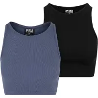 Urban Classics Tanktop "Damen Ladies Cropped Rib Top 2-Pack" 1 Stk.