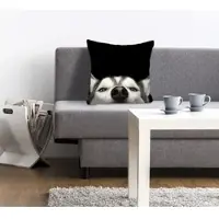 Queence Dekokissen "Husky", mit einem neugierigen Husky
