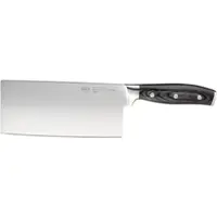 Rösle Kochmesser RÖSLE "Chinesisches Messer WOLFGREY, 18 cm, Griff Pakka", silber (silberfarben), Klingenlänge 18cm, X50 CrMoV15 Klingenstahl, Kochmesser, Kochmesser