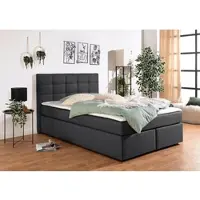 Home affaire Boxbett "Ovalo auch in Überlänge erhältlich", grau (anthrazit), B:154cm L:210cm, Komplettbetten, Boxbett, wahlweise mit Bettkasten, in H2, H3 & H4 erhältlich