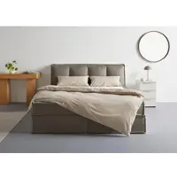 LeGer By Lena Gercke Boxspringbett "Addyson", stone, B:190cm L:230cm, 100% POLYESTER (PES), , Komplettbetten, Boxspringbett, Boxspringbett inkl. Topper, 2 Matratzen