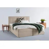 Home affaire Boxbett "Ovalo auch in Überlänge erhältlich", beige, creme, B:174cm L:210cm, Komplettbetten, Boxbett, wahlweise mit Bettkasten, in H2, H3 & H4 erhältlich