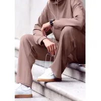 Copenhagen Studios Loungehose , Damen, Gr. 48/50, N-Gr, braun, Sweatware, Obermaterial: 54% Modal, 40% Polyester, 6% Elasthan, unifarben, bequem lang, Hosen Loungehose, extra softes Material