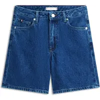 Tommy Hilfiger Shorts "DNM EMI STRAIGHT SHORT RW", Damen, Gr. 31, N-Gr, blau (emi), Web, Obermaterial: 100% Baumwolle, unifarben, straight fit kurz, Hosen Shorts