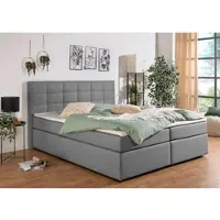 Home affaire Boxbett "Ovalo auch in Überlänge erhältlich", grau, B:174cm L:210cm, Komplettbetten, Boxbett, wahlweise mit Bettkasten, in H2, H3 & H4 erhältlich