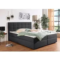 Home affaire Boxbett "Ovalo auch in Überlänge erhältlich", anthrazit, B:174cm L:230cm, Komplettbetten, Boxbett, wahlweise mit Bettkasten, in H2, H3 & H4 erhältlich