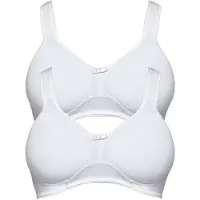 Susa Entlastungs-BH "2er Pack Entlastungs BH ohne Bügel Basics", Damen, Gr. 75, Cup C, weiß (weiß weiß), Stoff, Obermaterial: 97% Baumwolle CO. 3% Elasthan EL., BHs Entlastungs-BH