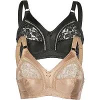 Sassa Soft-BH "2er Pack Soft BH ohne Bügel Basic", Damen, Gr. 100, Cup B, bunt (beige schwarz), Spitze, Obermaterial: 92% Polyester PES. 8% Elasthan EL., BHs Soft-BH