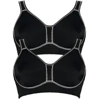 Viania Sport-BH "2er Pack Sport BH Performance", Damen, Gr. 100, Cup E, schwarz (schwarz schwarz), Obermaterial: 47% Polyamid PA. 41% Polyester PES. 12% Elasthan EL., BHs Sport-BH