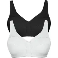 Viania Soft-BH "2er Pack Baumwoll Soft BH Basic", Damen, Gr. 75, Cup C, bunt (schwarz weiß), Obermaterial: 100% Baumwolle CO., BHs Soft-BH