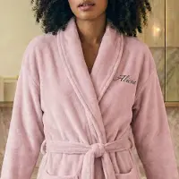 Yoursurprise Damen-Frottee-Bademantel - Mit Namen - Rosa - L/XL