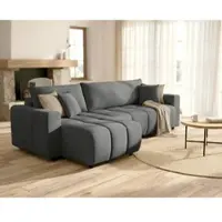 Otto Home Ecksofa "YLVAA L-Form, 241 cm - OTTO. Verlässliche Qualität.", grau (anthrazit), B:241cm H:80cm T:48cm, Sofas, Ecksofa, Schlaffunktion (132/200), Bettkasten, Feinstruktur-Bezug
