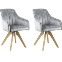 Home affaire Drehstuhl "Sa Calobra", grau (stahlgrau, eichefarben), B:58cm H:86cm T:46cm, Stühle, Drehstuhl, mit Rückensteppung
