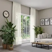 Neutex For You! Vorhang nach Maß NEUTEX FOR YOU "EVA", weiß (wollweiß), B:400cm H:260cm, Obermaterial: 100% Polyester, Gardinen nach Maß, Vorhang nach Maß, Uni-Voile mit elegantem Glanz
