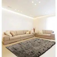 Calo-deluxe Hochflor-Teppich "Emica-1000" Gr. 4, grün, B:160cm H:52mm L:230cm, Kunstfaser, Teppiche, Hochflor-Teppich, Kunstfell, Wohnzimmer