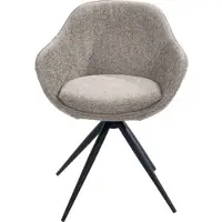 K+W Komfort & Wohnen Drehstuhl "ZOOM", braun (lightbraun 72), B:60cm H:83cm T:57cm, Stühle, Drehstuhl, 4-Fuß Drehstuhl mit Gestell aus Metall schwarz Struktur