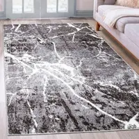 Otto Home Teppich "Manrik" Gr. 3, grau, B:120cm H:9mm L:180cm, Kunstfaser, Teppiche, Teppich, mit besonders weichem Flor, Kurzflor, modernes Marmor-Design