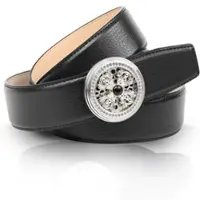 Anthoni Crown Ledergürtel , Damen, Gr. 85, schwarz, Leder, unifarben, Gürtel Ledergürtel, mit Koppelschließe