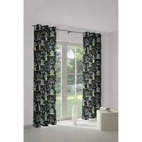 Wirth Vorhang "Oakham" Gr. 3, grün (grün, schwarz), B:130cm H:220cm, Polyester, Gardinen, Vorhang