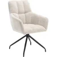 Home affaire Drehstuhl , beige (natur, weiß, anthrazit), B:61cm H:90cm T:66cm, Metall, Stühle, Drehstuhl