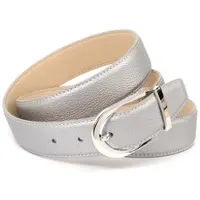 Anthoni Crown Ledergürtel , Damen, Gr. 95, silber, Rindsleder, Gürtel Ledergürtel