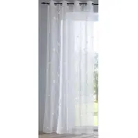 Kutti Heimtextilien Vorhang "Nelly" Gr. 3, weiß, B:135cm H:225cm, Voile, Polyester, Gardinen, Vorhang, mit praktischen Ösen, halbtransparent, modern bestickt Kreise grau, Topseller
