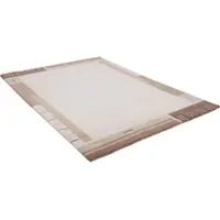 Theko Wollteppich "Kailash 110" Gr. 7, beige, B:250cm H:20mm L:350cm, Wolle, Teppiche, Wollteppich, reine Wolle, handgeknüpft, mit Bordüre