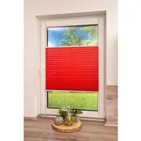 K-Home Plissee "Klemmfix Pisa" Gr. 26, rot, B:105cm H:130cm, Obermaterial: 100% Polyester, Plissees, Plissee, Crushed-Optik