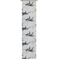 Wirth Schiebegardine "Planes Echo" Gr. 4, grau (hellgrau), B:60cm H:245cm, Satin, Polyester, Gardinen, Schiebegardine, Disney