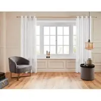 Otto Home Gardine "Mila" Gr. 4, weiß, B:140cm H:245cm, Voile, Polyester, Gardinen, Gardine, mit Wellenmuster bestickt, monochrom