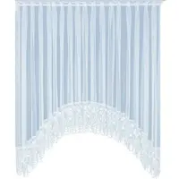 Wirth Gardine "Elena" Gr. 8, weiß, B:750cm H:145cm, Sablé, Polyester, Gardinen, Gardine, veredelt mit echter Plauener Spitze Stickerei, Bogen